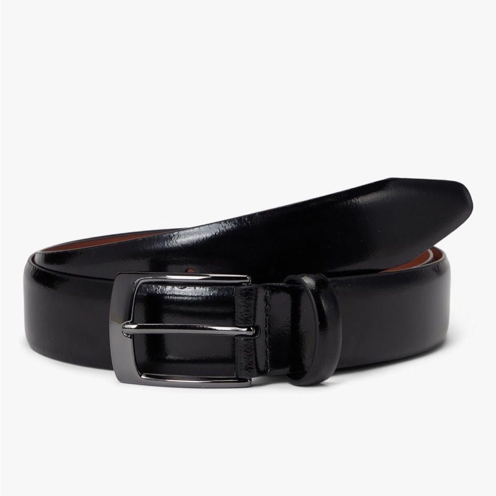 Johnston & Murphy Men's Black Leather Belt